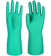 North Tower Chemical Resistant Nitrile Gloves, Resist Household Acid, Alkali, Solvent and Oil, La...