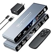 NEWCARE eARC 8K HDMI 2.1 Switch 4 in 1 Out with Audio Extractor, 4K@120Hz HDMI Switcher Support H...