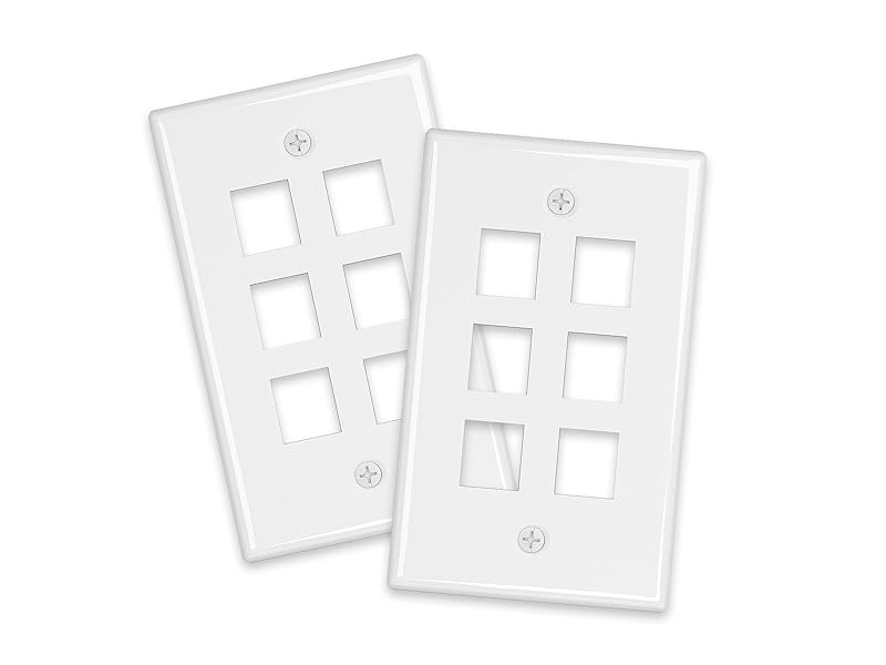 iwillink 10 Pack 6-Port Keystone Jack Wall Plates