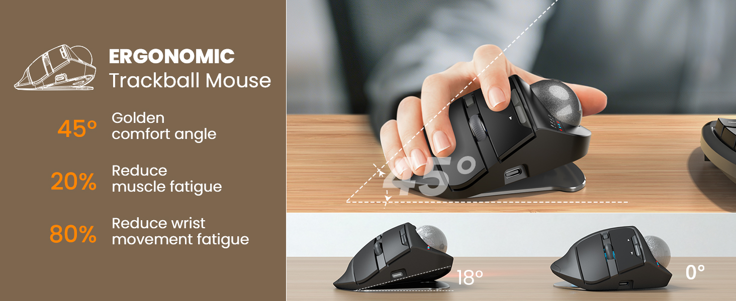 Ergonomic Bluetooth Rechargeable Computer Mouse