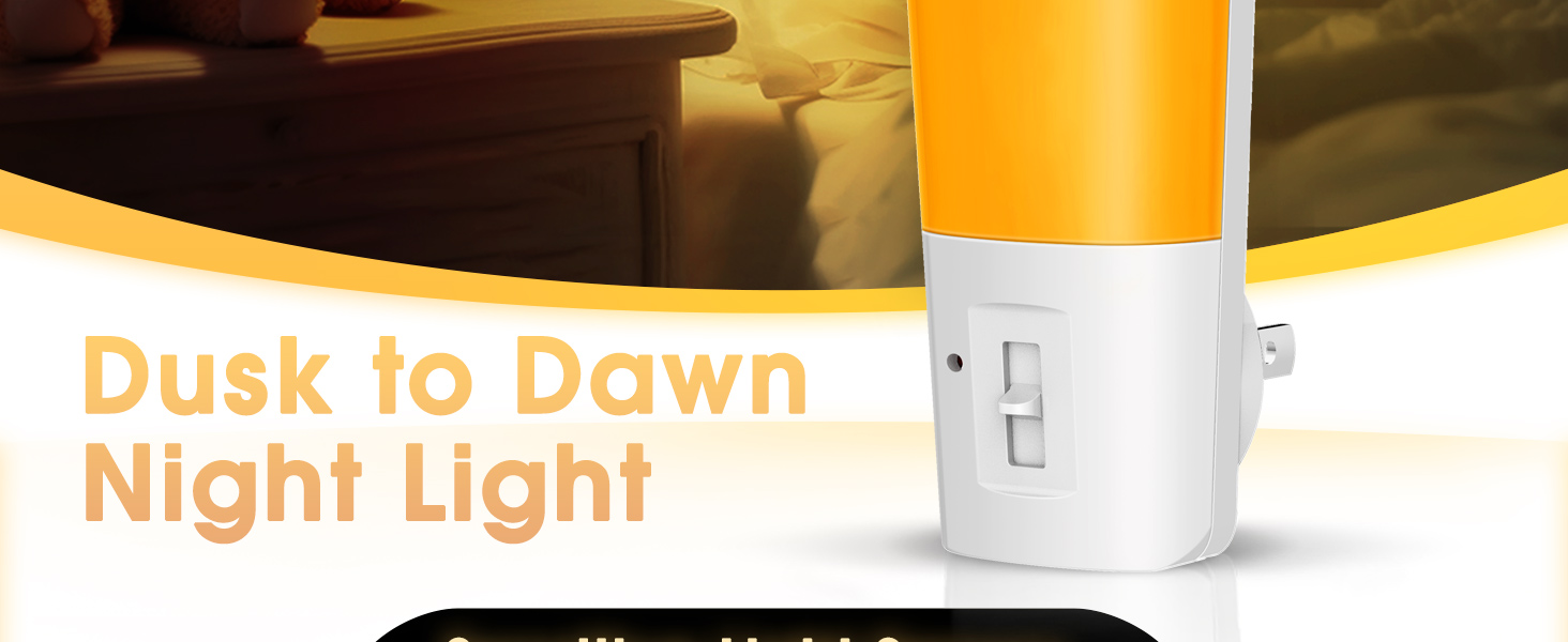 Dimmable Plug in Yellow Night Light