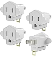 2 Prong to 3 Prong Outlet Adapter, SUPERDANNY ETL Listed 3-2 Prong Adapter, Fire-Retardant (392?)...