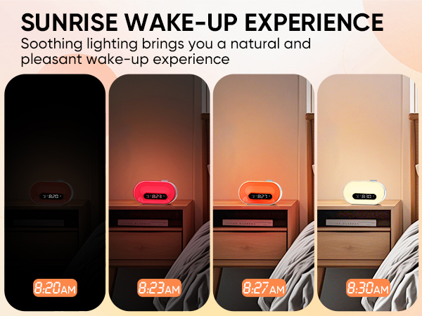 wake up light simulates natural sunrise to wake you up gradually and naturally