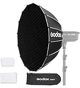 Godox Softbox S65T+Grid Bowens Mount 25.6in/65cm Quick Release Umbrella Softbox with Grid Bowens ...