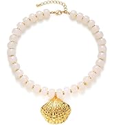 Jekvill Chunky Beaded Necklaces for Women Fashionable Boho Beaded Necklace Summer beach shell Nec...