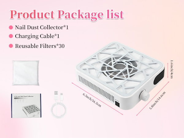 nail fan dust collector