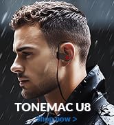 TONEMAC U8 Bluetooth 5.3 Headphones, Wireless Earbuds with 15 Hours Playtime, IPX7 Waterproof Spo...