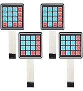 Yetaida 4x4 Keypad 16 Key 4PCS Matrix Array Membrane Switch Keypad Keyboard for Microcontroller