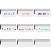 72 Pcs Dry Erase Magnetic Labels, 3.2 × 1.2" Magnetic Name Tags Magnetic Label Stickers for White...