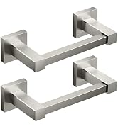 FORIOUS Toilet Paper Holder, Stainless Steel Square Double Post Pivoting Tissue Roll Holder Wall ...