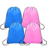 Grneric 4Pcs Drawstring Bags Bulk, Drawstring Backpack Polyester String Bag Cinch Bag for Gym Yog...
