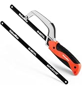ValueMax Mini Hack Saw with Extra 1 Piece Bi-Metal 10 Inch Blade | Aluminum Small Metal Saw for W...