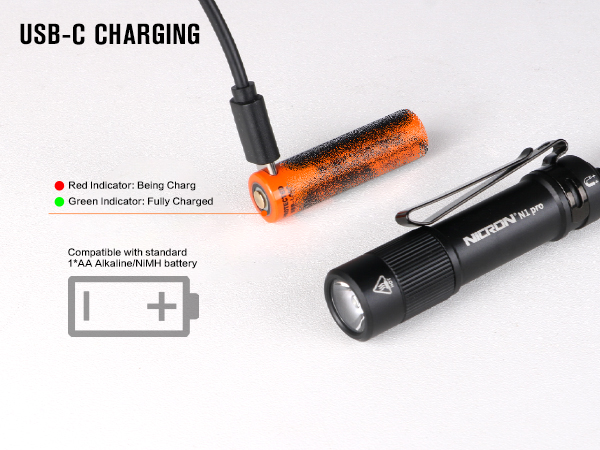 aa batery flashlights rechargeable