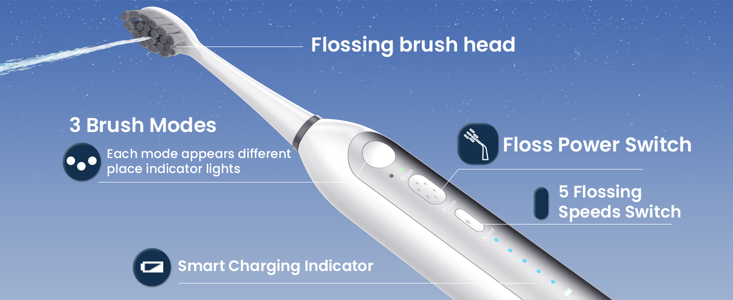 electric toothbrush with water flosser