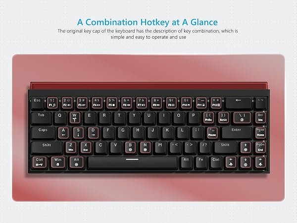 60% Gaming Keyboard with Light Box, Wired RGB Backlit Mechanical Keyboard with MCA Keycaps