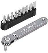 MULWARK 11pc Right Angle Screwdriver 1/4 Mini Ratchet Wrench Close Quarters Pocket Screwdriver Se...