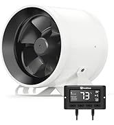 Hon&amp;Guan PRO 6 Inch Inline Duct Fan - 405 CFM with Quiet EC Motor &amp; Temperature Humidity Smart Co...