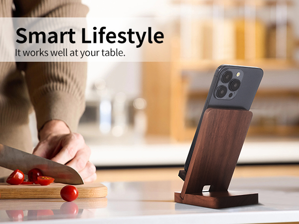 Wood phone holder for desk 3