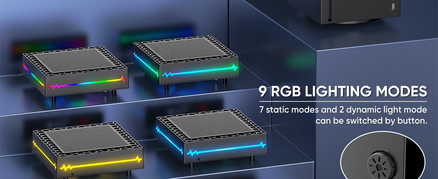9 RGB lighting modes - 2 dynamic+7 static