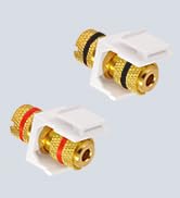 VCE Banana Jack Binding Post Keystone Jack Insert with Black & Red Rings, Screw Type Audio Speake...