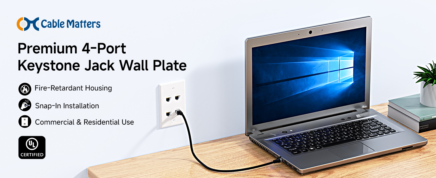 Low Profile 2-Port Keystone Jack Wall Plate