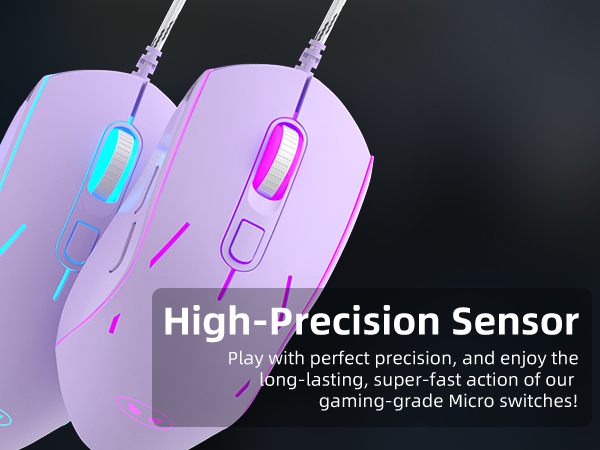 Purple 104 Keys RGB Keyboard and 6 Speed RGB Mouse Combo