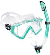 Adult Pano 3 Window Scuba Diving Mask, Tempered Glass Snorkel Mask Anti-Fog Swim Mask No Leakage ...