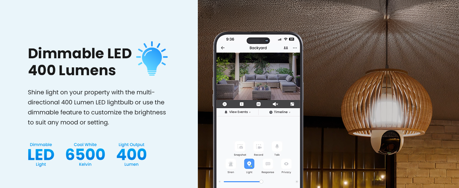 SL300 Lorex 2K Wi-Fi Smart Lightbulb Camera