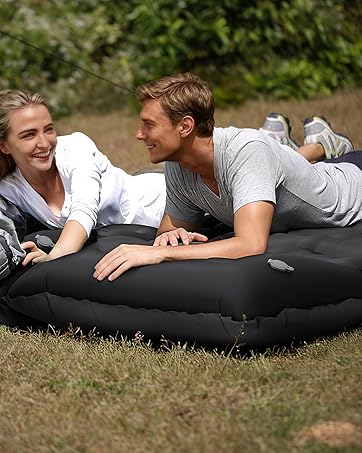 Camping Sleeping Pad,5.9 Inch Thick Camping Mat with Built in Pillow and Foot Pump