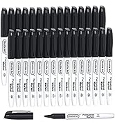 Shuttle Art Permanent Markers, 30 Pack Black Permanent Marker set,Fine Point, Works on Plastic,Wo...