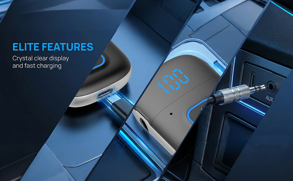 fast charging bluetooth 5.3 FM car transmitter