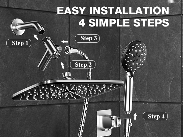 veken shower head rain shower head shower heads with handheld spray combo bathroom accessories