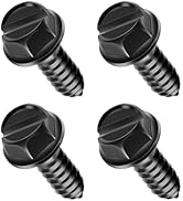 4PCS License Plate Screws,Stainless Steel License Plate Screw Kit Silver License Plate Bolts,Univ...