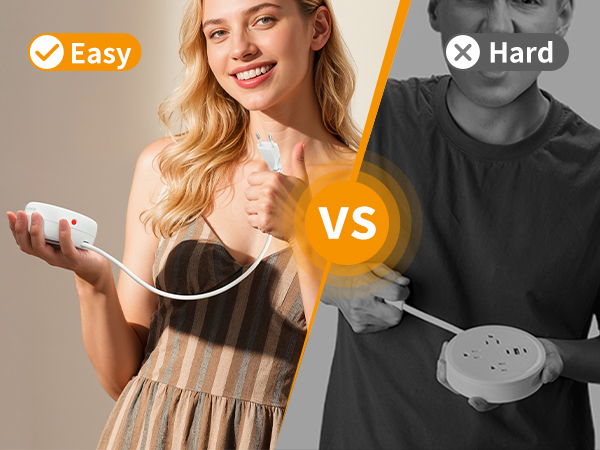 power strip with flat plug