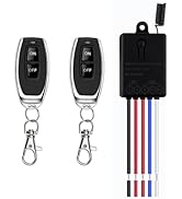 Wireless Relay Switch 12V, 2 Way Mini Wireless Switch, DC3.6V/5V/12V/24V 20A Relay, RF Remote Con...