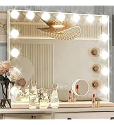 Ratsamee Hollywood Vanity Mirror with Lights, 23 x 18 Inch Led Vanity Mirror,15 Bulbs,3 Color Lig...