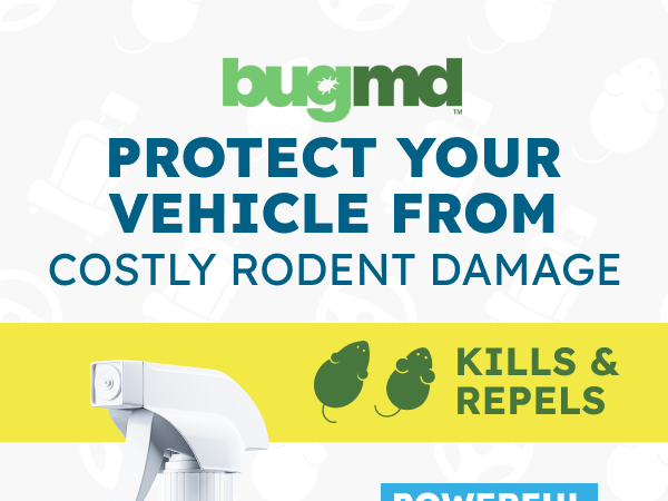 Rodent repellent for car engines protects wiring and under hood parts