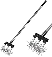 Walensee Rotary Cultivator Garden Tool – Adjustable Hand Tiller for Gardening &amp; Lawn Care with Ru...
