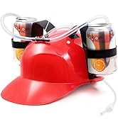 Novelty Place Drinking Helmet - Can Holder Drinker Hat Cap with Straw for Beer and Soda - Party F...
