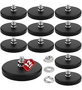 E BAVITE 12PCS Strong Rubber Coated Mounting Magnets Anti-Scratch,120 LBS Rubber Coated Neodymium...