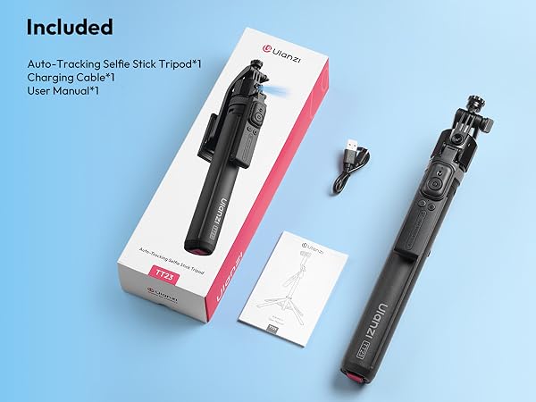 Product box and demonstration of black electronic device installation or setup process across multiple photos.