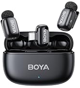 BOYA mini 2 Wireless Lavalier Microphones for iPhone 15/16/17 &amp; Android, AI Noise Cancellation, A...