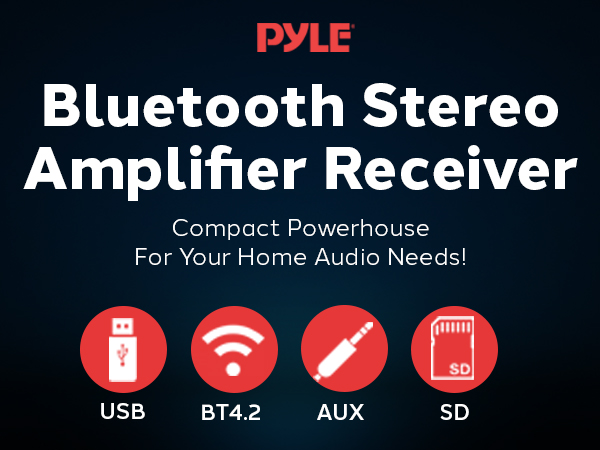 amplifier home audio receiver theater bluetooth av stereo with surround sound amplificador
