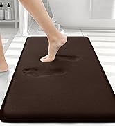 smiry Memory Foam Bath Mat, Extra Soft Absorbent Bathroom Rugs Non Slip Bath Rug Runner for Showe...