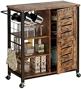 IRONCK Storage Cabinet with Wheels, 31.5" Kitchen Cart Cabinet with Shelves, Removable Cart Handl...