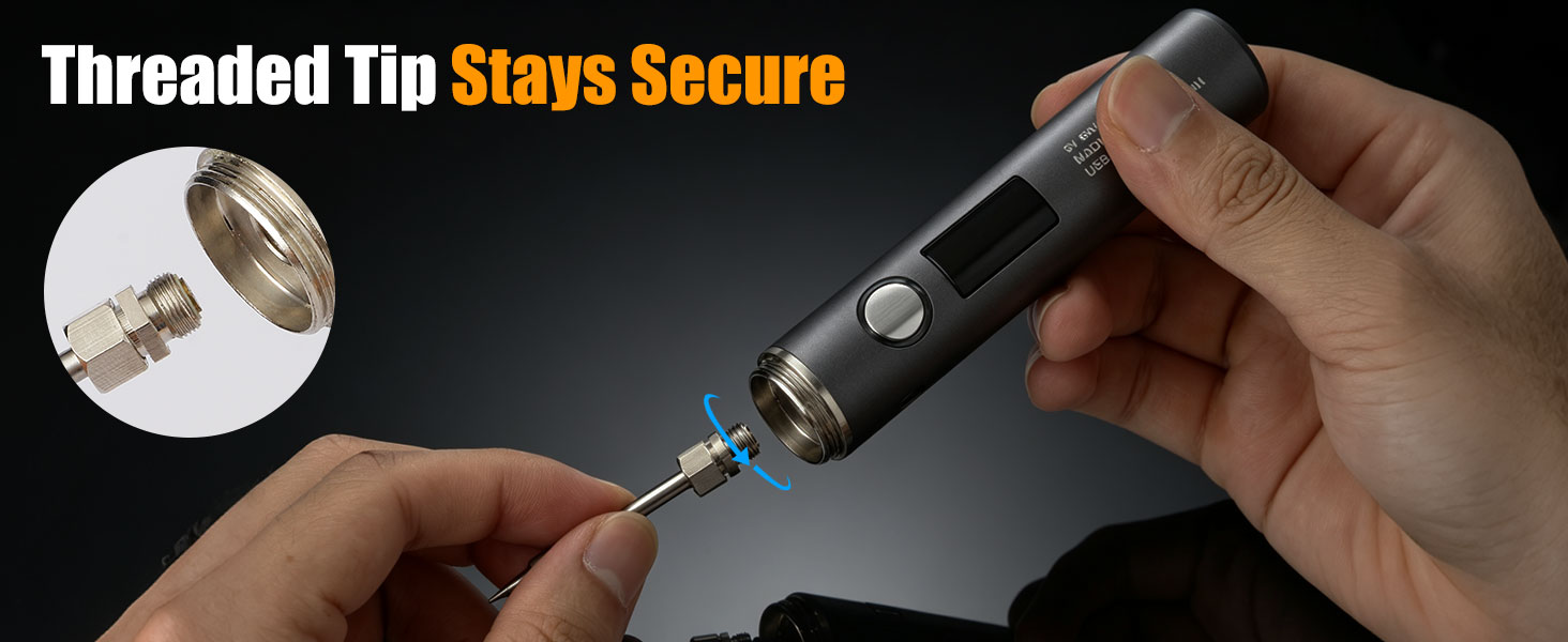Threaded Tip Stays Secure