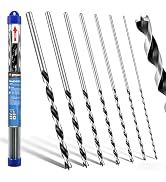 7 Pcs Long Wood Drill Bit Set, Extended Center Position Wood Drill Bit Set, 12-inch (300 mm), Sui...