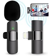 Professional Wireless Microphone for iPhone, iPad, Cordless Lavalier Lapel Omnidirectional Conden...