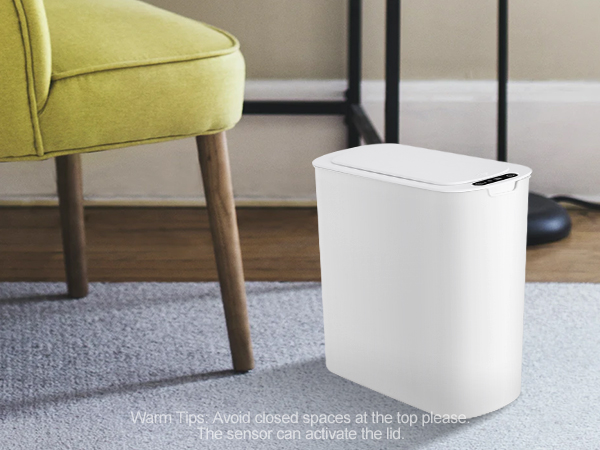 5 Gallon automatic white bathroom trash can