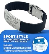 alert information silicone bracelete personalzed personilised asesoris medicat excessories